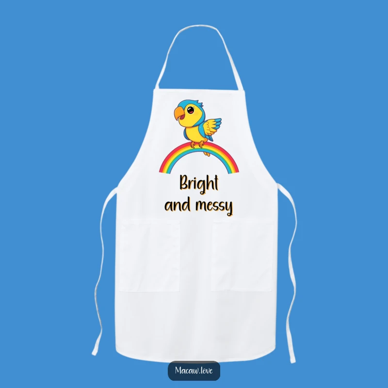 Funny Macaw Rainbow Apron - Cook & Create with Joyful Flair!