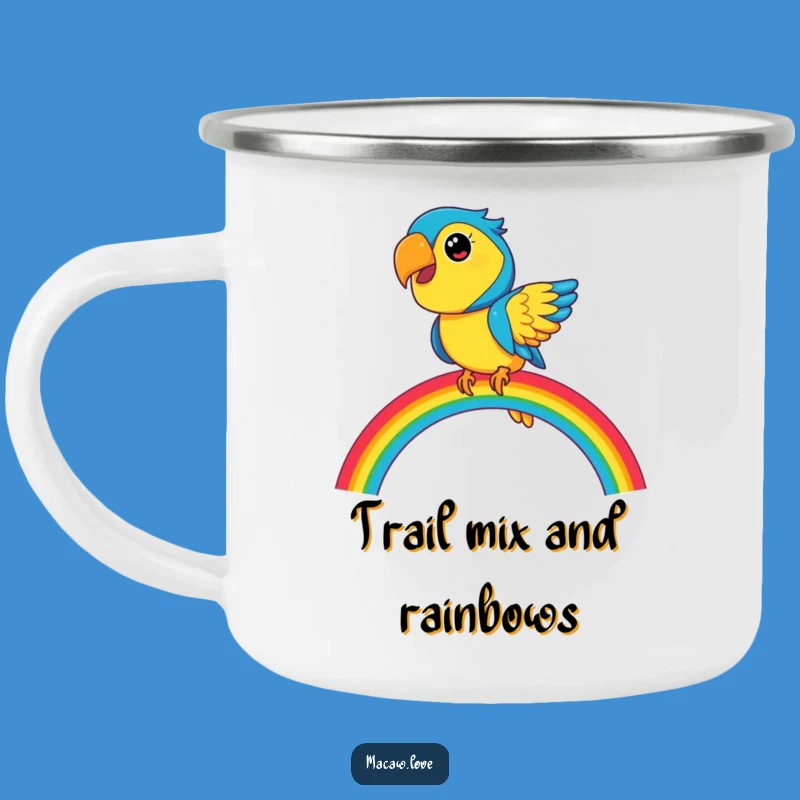 Funny Macaw Rainbow Camping Mug - Adventure & Cheer On-the-Go!
