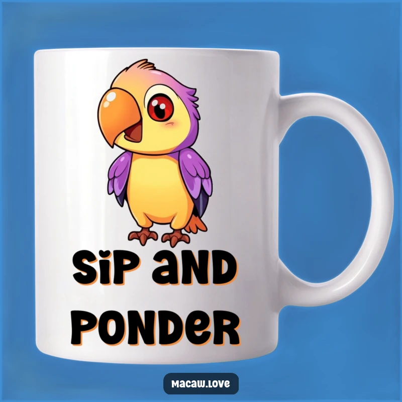 Funny Purple & Orange Macaw Mug - Curious & Inquisitive Gift!