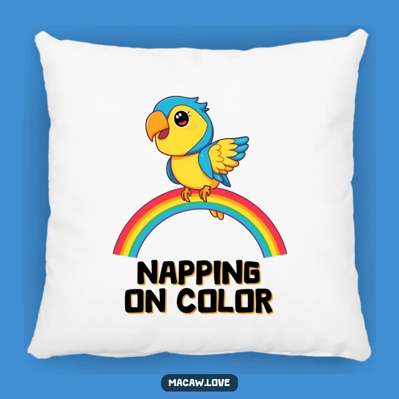Funny Macaw Rainbow Pillow - Cozy & Colorful Home Decor Gift!
