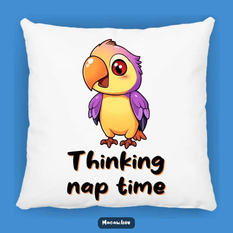 Funny Curious Macaw Pillow - Cozy Comfort for the Ponderer!