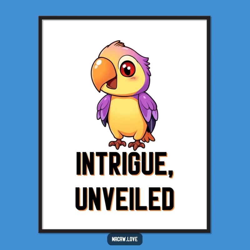 Funny Curious Macaw Digital Art - Instant Intrigue & Decor!