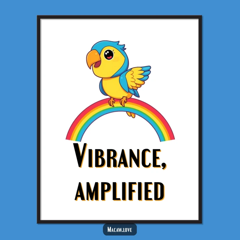 Funny Macaw Rainbow Digital Art - Instant Joyful Decor & Gift!