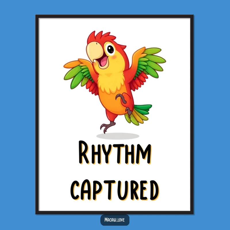 Funny Dancing Macaw Digital Art - Instant Joyful Decor & Gift!