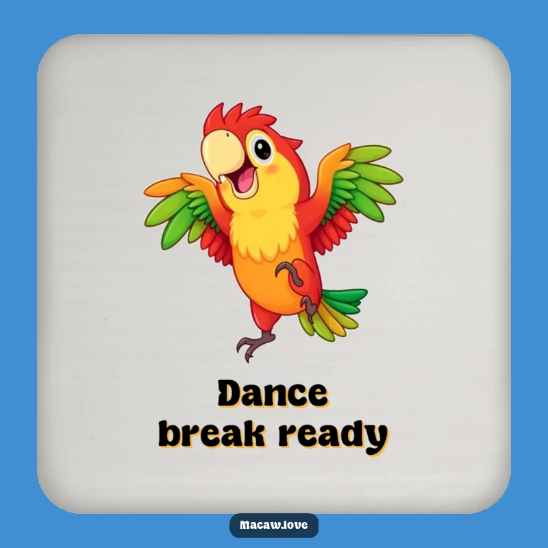 Funny Dancing Macaw Coaster - Protect Surfaces with Joyful Flair!