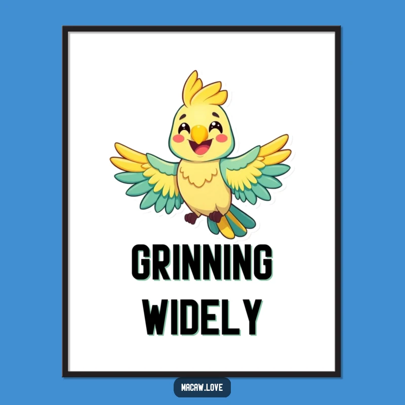 Funny Cheerful Macaw Poster - Spread Joyful Art!