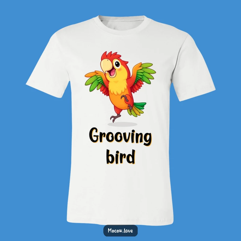 Funny Dancing Macaw T-Shirt - Red & Green Joyful Celebration!