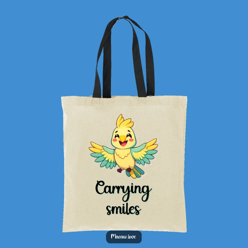 Funny Cheerful Macaw Tote Bag - Carry Your Joy Everywhere!
