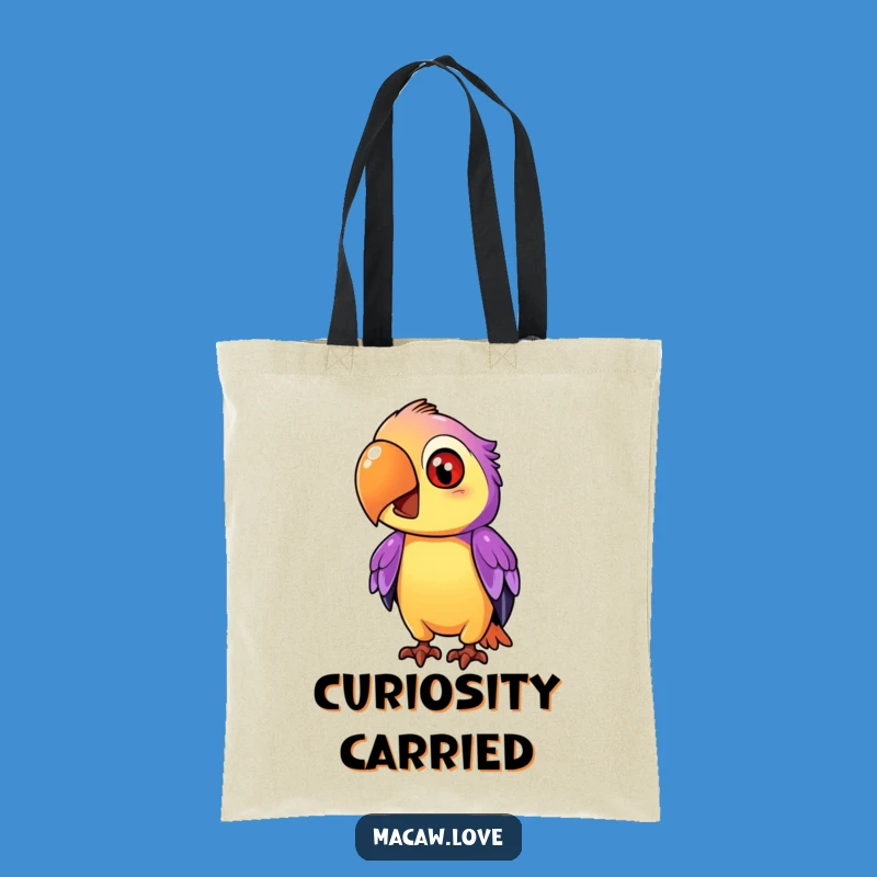 Funny Curious Macaw Tote Bag - Carry Your Questions in Style!