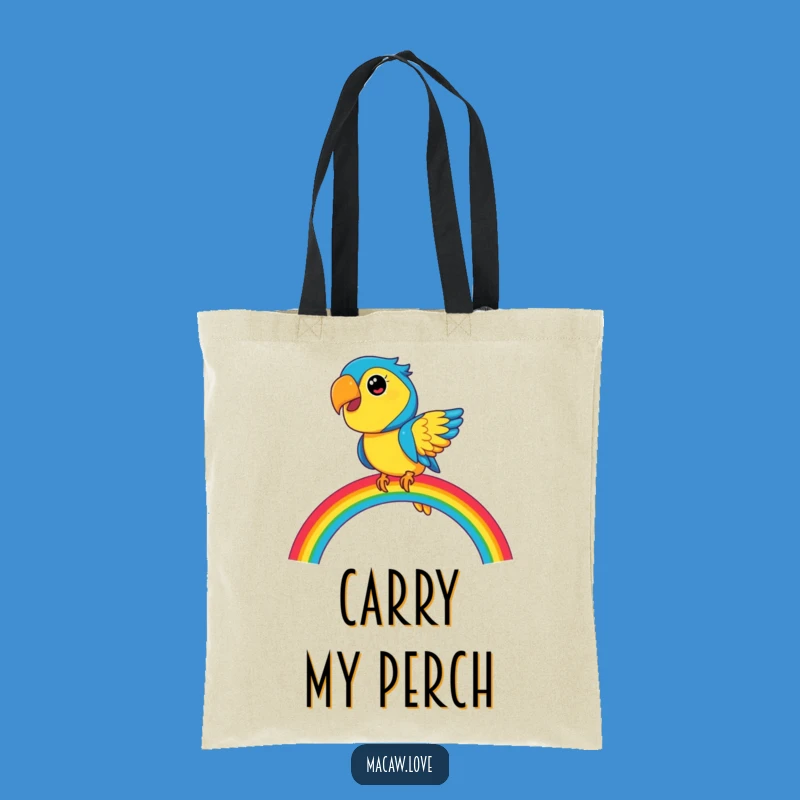 Funny Blue Macaw Rainbow Tote Bag - Carry Your Fun Everywhere!